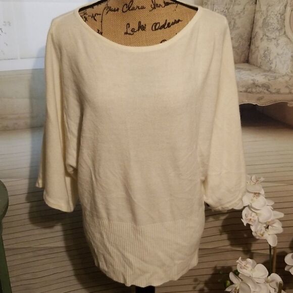 Lane Bryant cream bell sleeve blouse - Picture 1 of 6